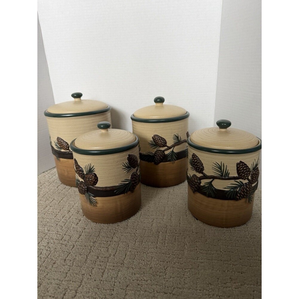 Expressions PINECONE LODGE Canister Set Of 4